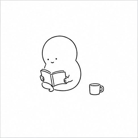 本を読むキャラクターのイラスト